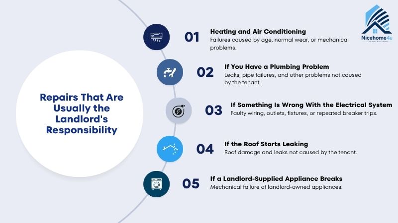 Repairs That Are Usually the Landlord's Responsibility